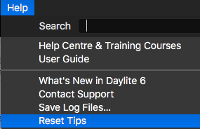 In Daylite_Help menu_reset Tips