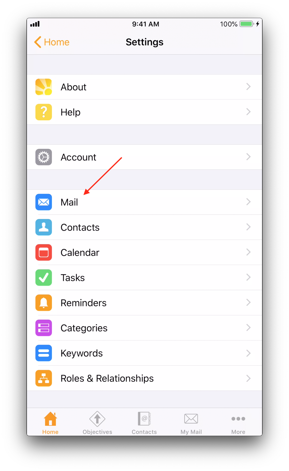 Daylite iOS_home_settings_mail
