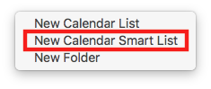Add a New Calendar Smart List option