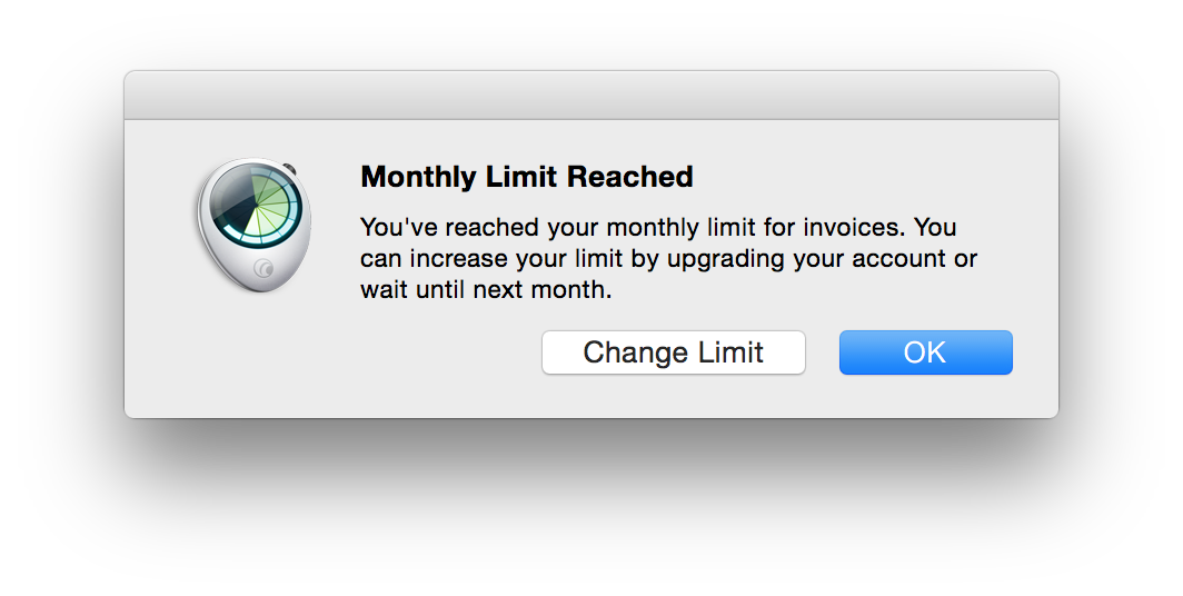 monthly limit reached error message
