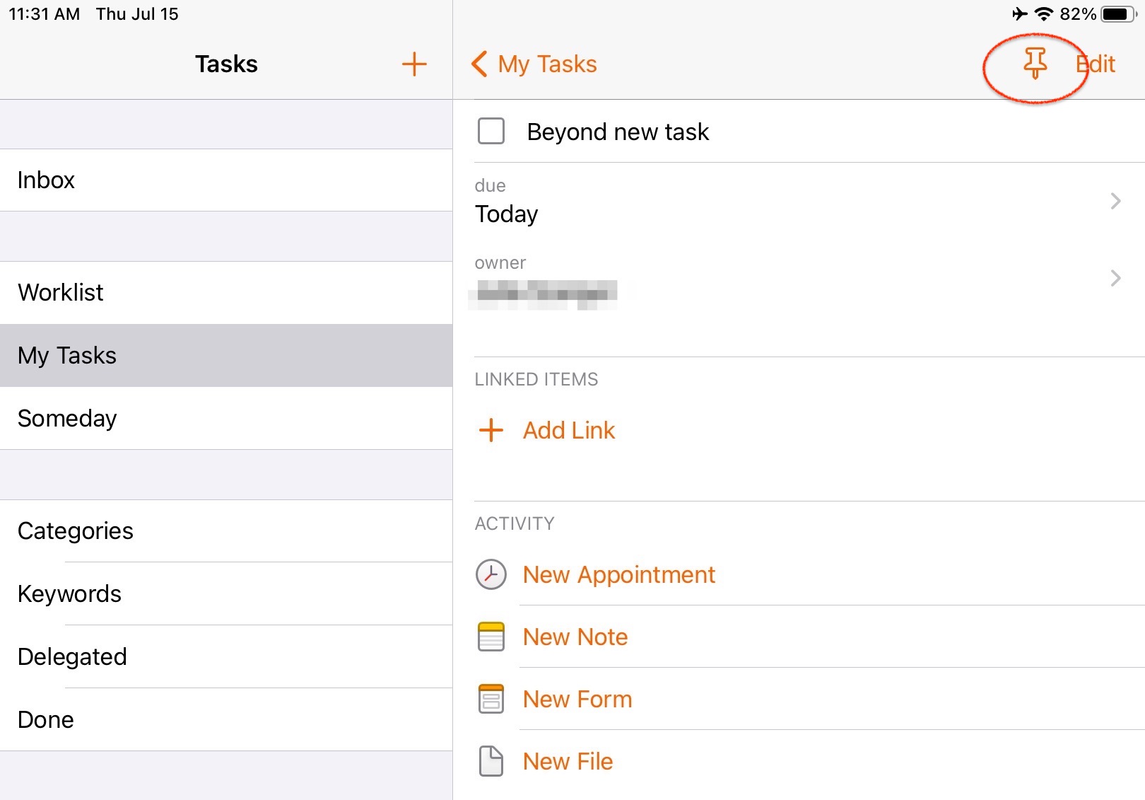 IDaylite iOS_my tasks_add to worklist